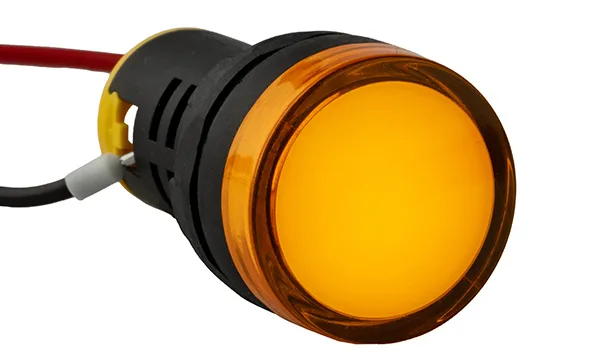 Индикатор светодиодный моноблочный AD116-22DS, желтый, LED 12VAC/DC, IP65, 22mm