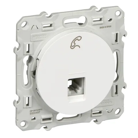 Розетка телефонная RJ12 Schneider Electric Odace S520497, белый