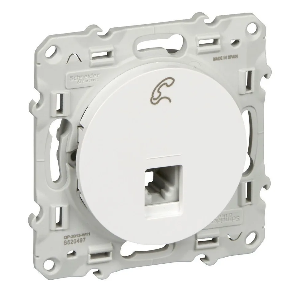 Розетка телефонная RJ12 Schneider Electric Odace S520497, белый