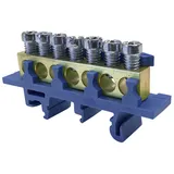 Клеммник Morek для нейтрали N7 7x1,5_16mm² Cu, 63A, 690V, синий, на DIN-рейку