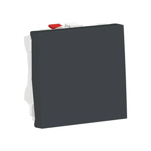 Выключатель Schneider Electric Unica, MODULAR 1-клавишный, схема 1, 10 AX, 250 В, 2 модуля, антрацит