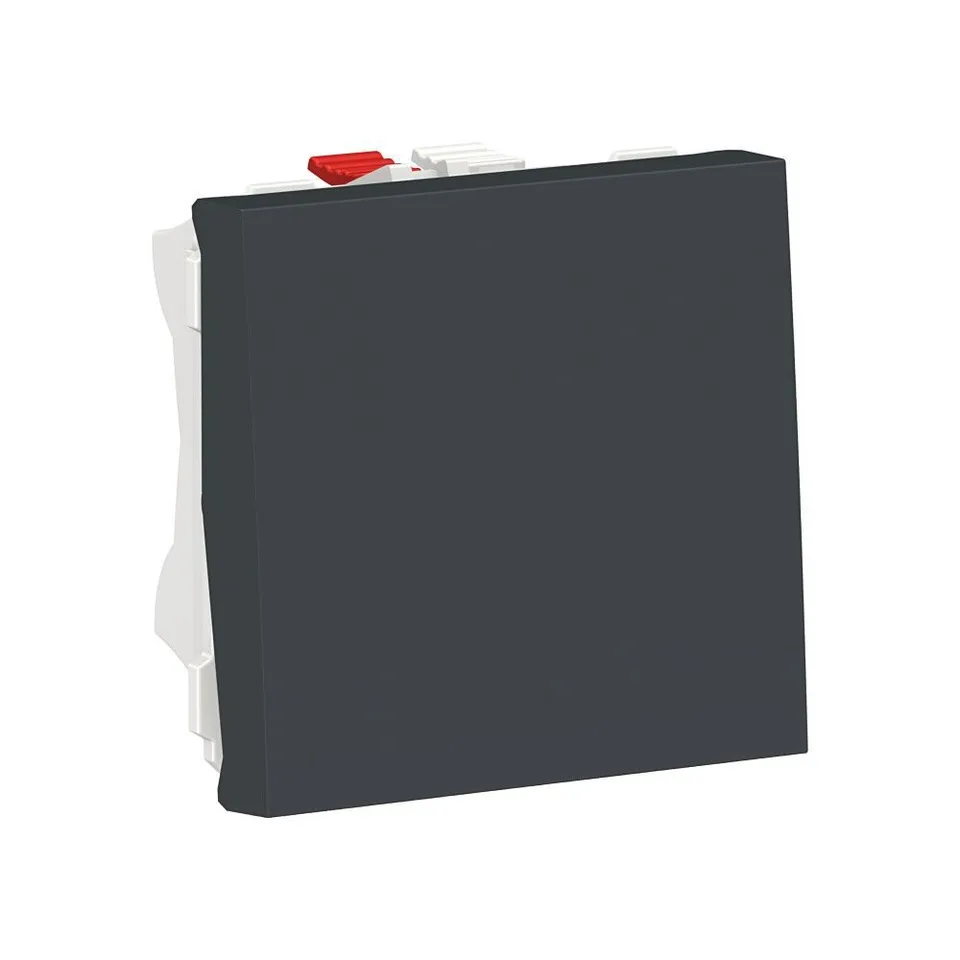 Выключатель Schneider Electric Unica, MODULAR 1-клавишный, схема 1, 10 AX, 250 В, 2 модуля, антрацит