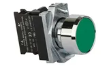 Кнопка плоская PB1S, зеленая, с фиксацией, без подсветки, 1NO, 6A 230VAC/24VDC, 22mm, IP65