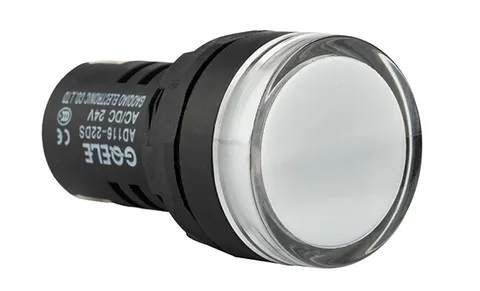 Индикатор светодиодный моноблочный AD116-22DS, белый, LED 220VAC/DC, IP65, 22mm
