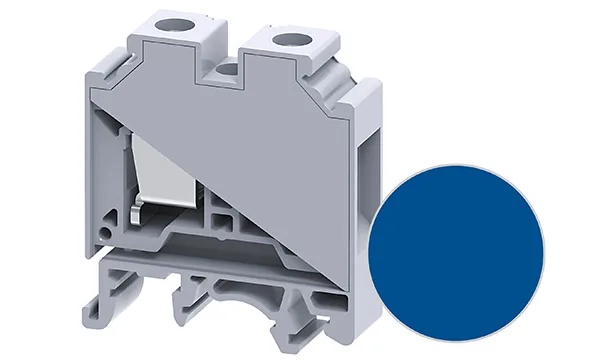 Клемма проходная CTS16UBU /12x43mm, винтовая, 2 присоед., 16mm2, 76A, 1000V, синяя