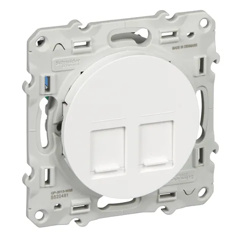 Розетка компьютерная RJ45 Schneider Electric Odace S520481, белый