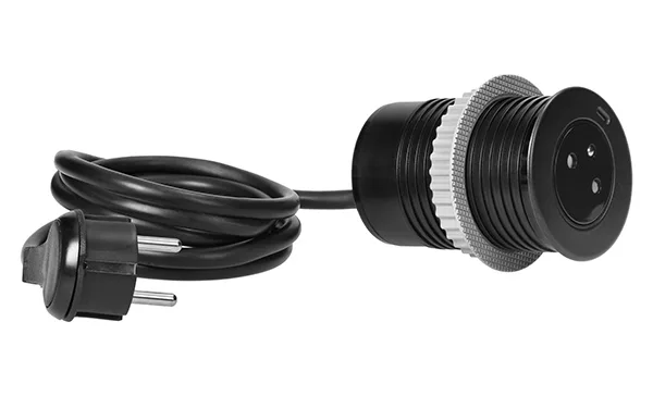 Блок розеточный встраиваемый, USB type C,быстр. зарядка, 3A/5V, 2A/9V, 1,5A/12 + 2P+E EasyEject, кабель 1,5м, фр. стандарт, черный