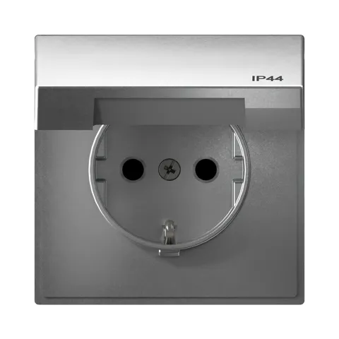 Клемма Systeme Electric ArtGallery, розетка с заз. со шт. с крышк, 16А, IP44, механизм, быстрозажимные, алюминий