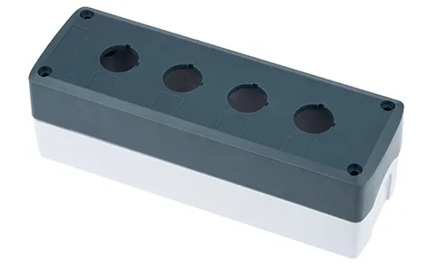 Корпус для поста кнопочного, пластик, серый/черный, 71x210x65,5mm, 4 места, IP65