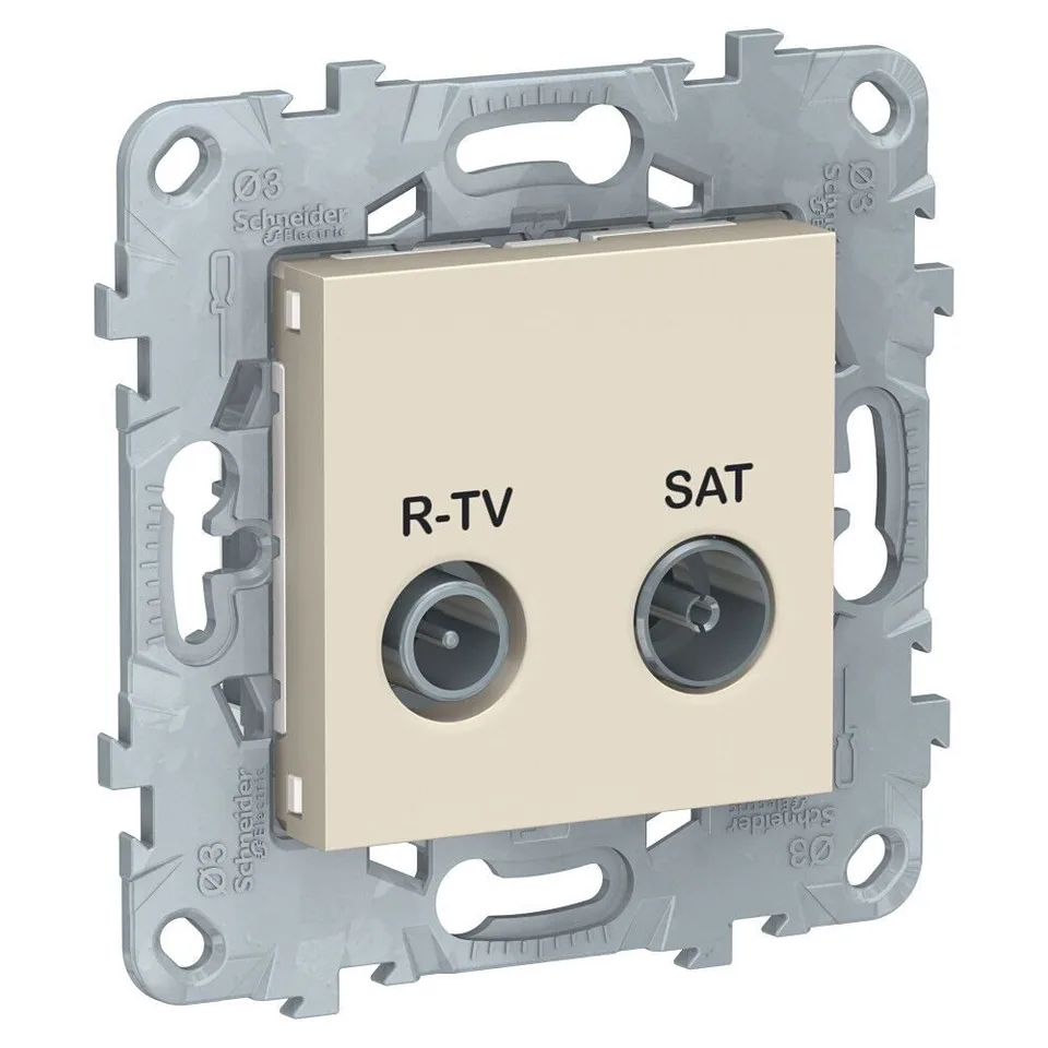 Розетка ТВ Schneider Electric Unica, NEW R-TV/ SAT, одиночная, бежевый