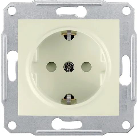 Розетка Schneider Electric Sedna, с/з с/ш, бежевый
