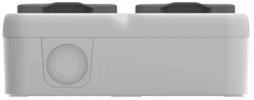 Розетка 2-я с защитной крышкой, 2К+З, накладная, цвет серый, IP55, серия W55