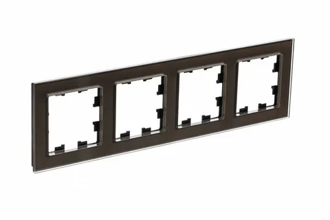 Рамка Systeme Electric AtlasDesign, 4-постовая, стекло мокко