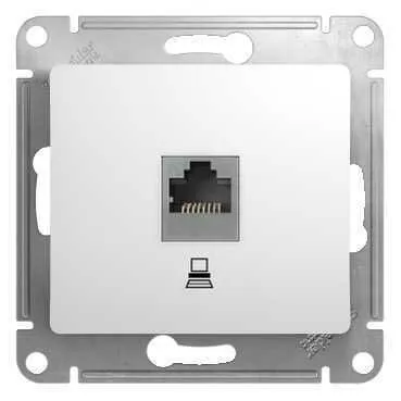 Компьютерная розетка Systeme Electric Glossa, RJ45 кат.5E, механизм, белый