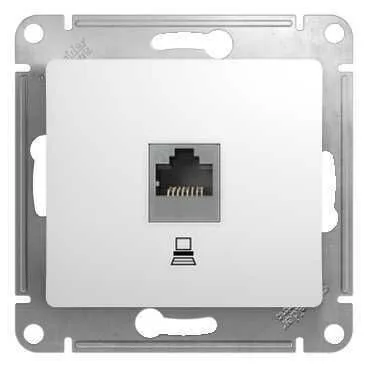 Компьютерная розетка Systeme Electric Glossa, RJ45 кат.5E, механизм, белый