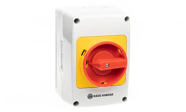 Переключатель PNGBS 25 92 LK, аварийный, 4P, 25A, тип 0-1, 11kW(400VAC по АС-23), красная блокируемая в 0 рукоятка, в корпусе IP65
