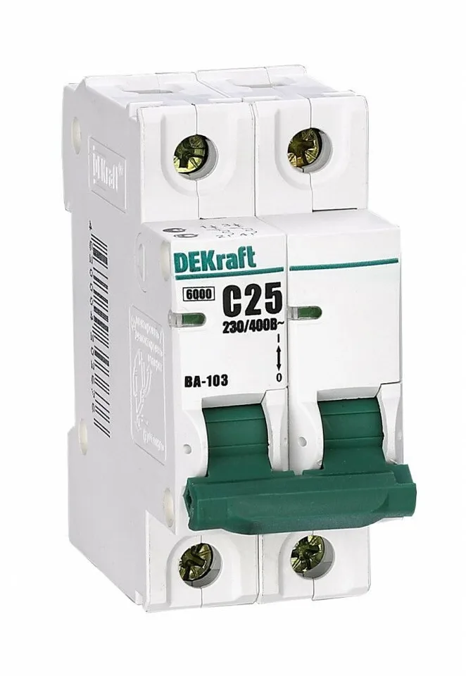 Автоматический выключатель DEKraft ВА-103 2P 1 А, хар-ка C, 6 кА