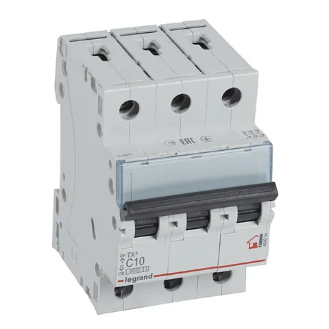 Авт. выключатель TX3, 3P, 10A, хар-ка C, 6kA, 3M