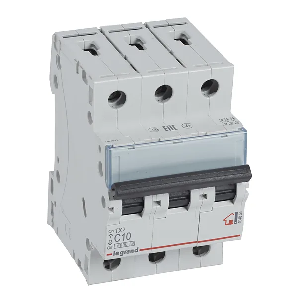 Авт. выключатель TX3, 3P, 10A, хар-ка C, 6kA, 3M