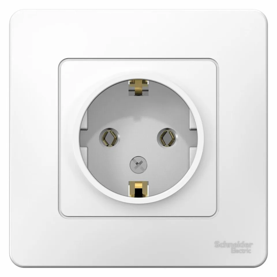 Розетка Systeme Electric Blanca, скрытой установки с заземлением без шторок, 16А, 250В, белый