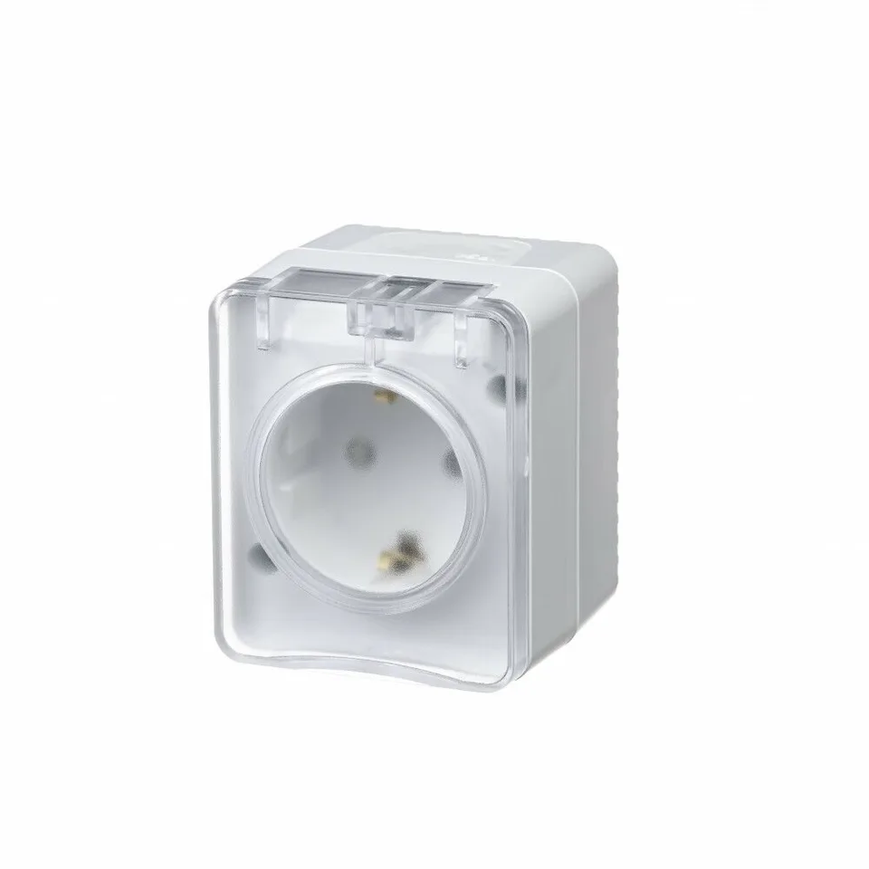Розетка Systeme Electric AtlasDesign, Profi54 O/У с заземлением со шторками 16А 250B, белый, Россия