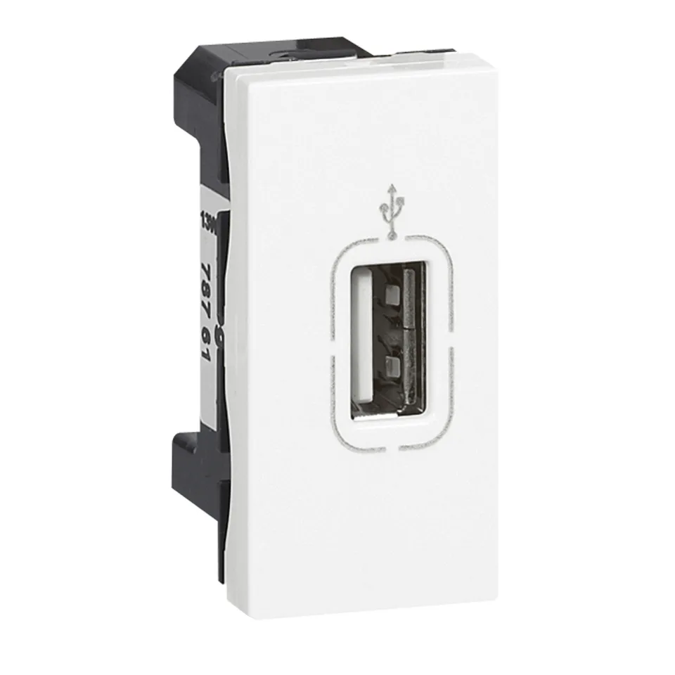 Mosaic - Розетка USB 2.0 подключение винт. зажим, 1М, белый