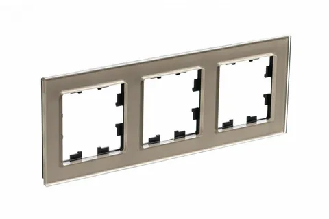 Рамка Systeme Electric AtlasDesign, 3-постовая, стекло шампань