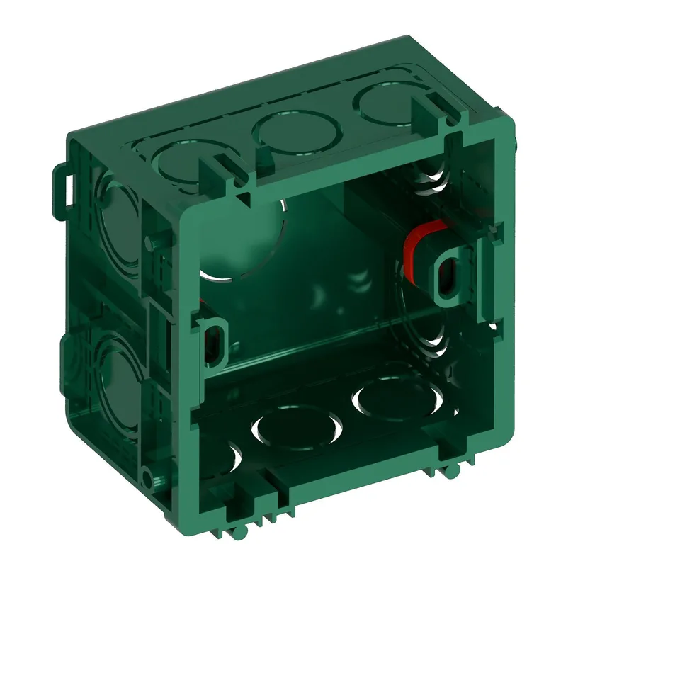 Подрозетник Systeme Electric Infinity, коробка монтажная 87х87 для кладки или бетона, Зеленый