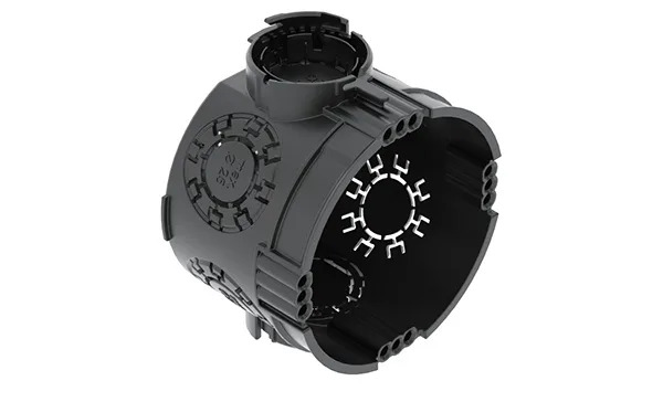 Подрозетник UG 46 одиночный, 650°С, Ø64мм, h=46мм, для спл. стен, без винтов, черный, полипропилен