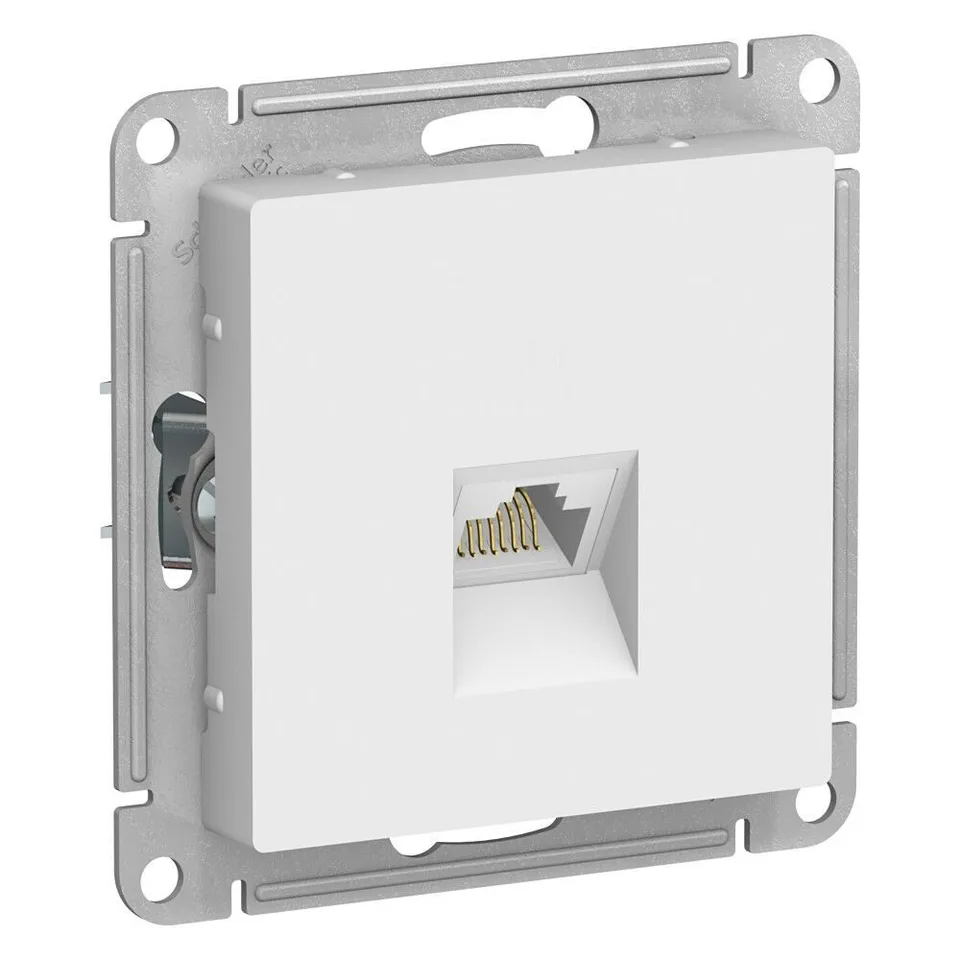 Компьютерная розетка Systeme Electric AtlasDesign, RJ45, кат. 6A, механизм, белый