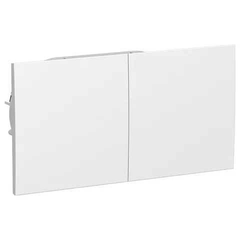 Розетка Systeme Electric AtlasDesign, двойная с заземл. со штор. со сдвиж. крыш., 16А, в сборе, белый