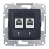 Розетка Schneider Electric Sedna, телеф. х2, графит