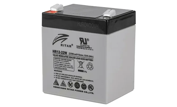 Батарея аккумуляторная Ritar HR12-22W, F2, 12V/5.5Ah, 101(107)x90x70 HxLxW, 1.55kg, 8 лет