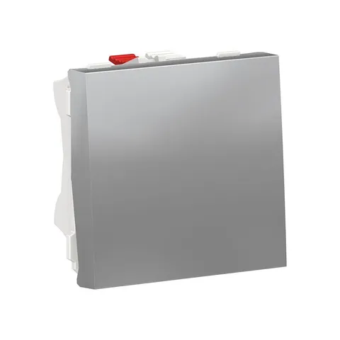 Выключатель Schneider Electric Unica, MODULAR 1-клавишный, кнопочный, схема 1, 10 A, 2модуля, алюминий