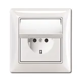 Basic 55 - Розетка 2P+E нем. стд. с крышкой и рамкой, IP 44 (белый)
