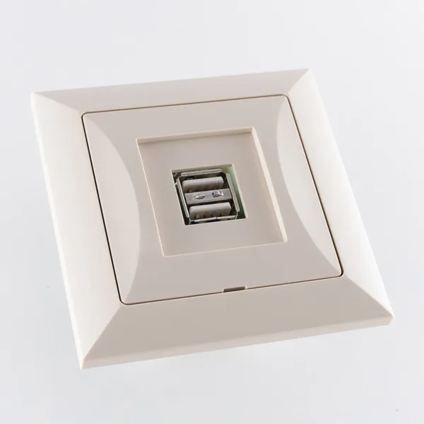 OPAL - Зарядное устройство с двумя USB, 110_240В/5В, 1000mA, бежевый