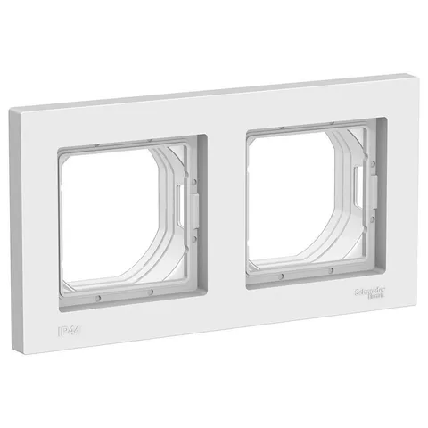 Рамка Systeme Electric AtlasDesign, AQUA 2-постовая IP44, белый