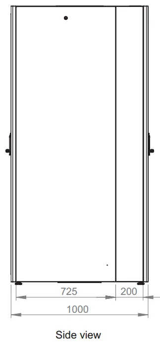 Щит серверный телеком. 19", 42U, ВxШxГ 2010x800x1000мм, DYNAmic Basic Server, перед. дверь перф., задн. дверь перф. распашн., с каб. вводом, черный