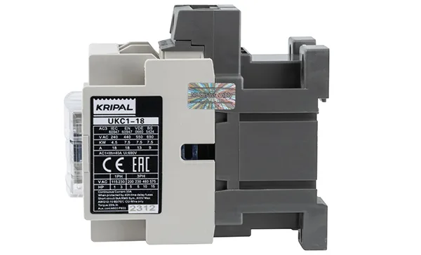 Контактор UKC1-18-11-230AC, 3P, 18A(AC-3), 40A(AC-1), 7.5kW(400VAC), Uк=230VAC, 1NO+1NC