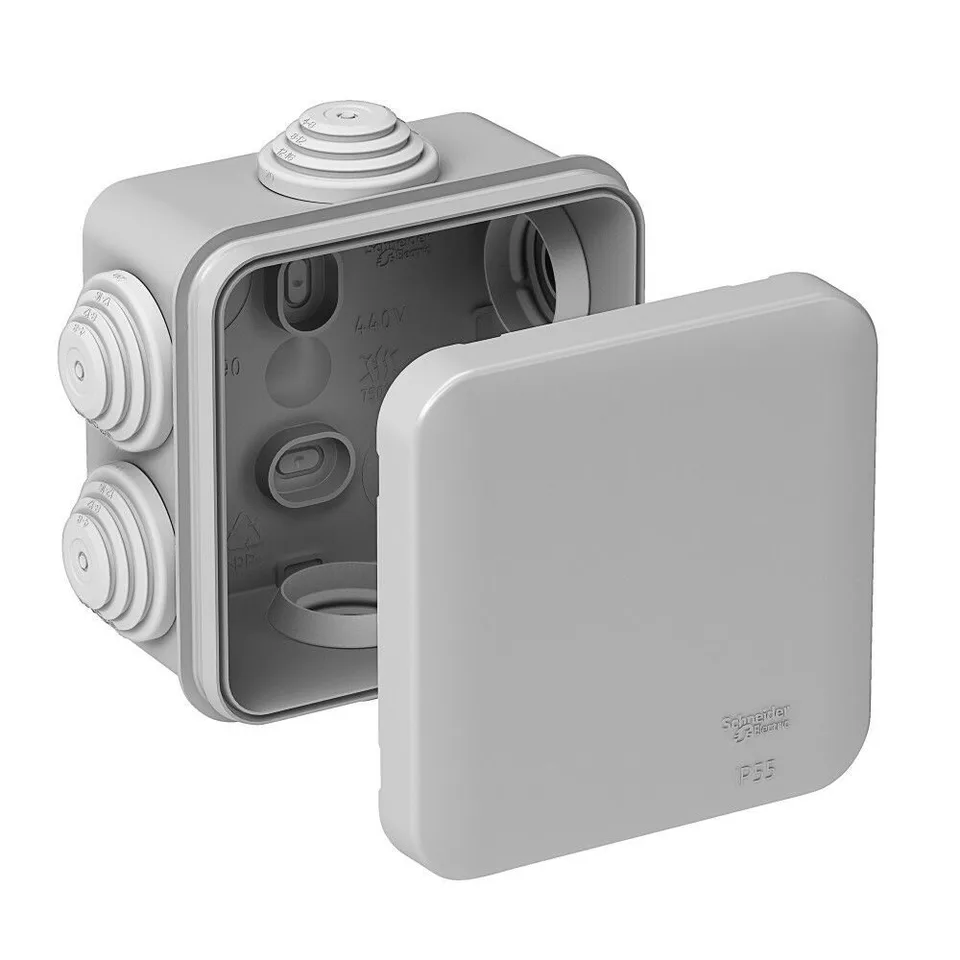 Распаячная коробка Schneider Electric, 70x70x40 с 6 вводами IP55