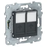 Розетка компьютерная Schneider Electric Unica, NEW, RJ45, двойная, кат. 5е UTP, антрацит
