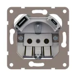 Механизм розетки Schuko 16А 250 В~ с зарядным устройством USB A+C, 5V/4A, мощность 20W, серия DA