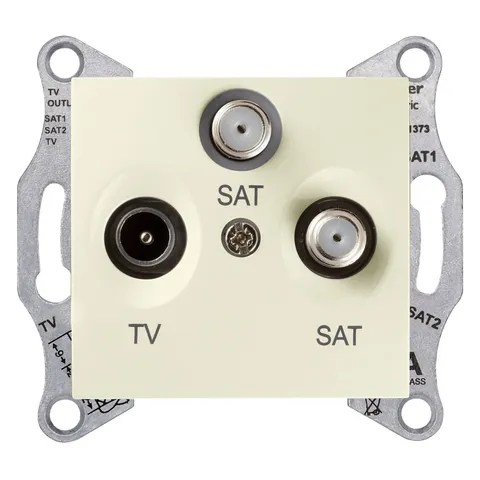Розетка ТВ Schneider Electric Sedna, RTV/SAT/SAT оконеч., бежевый