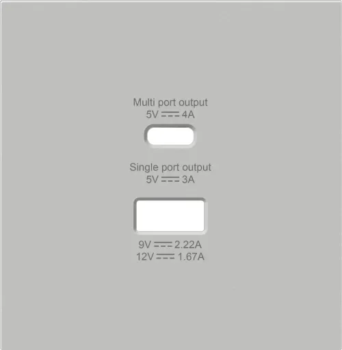 Накладка для розеток USB A+C, матовый серый, серия R98