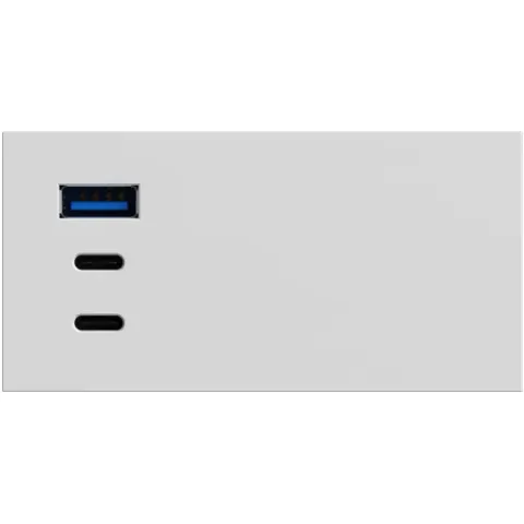 USB зарядное устройство, 100W, Type A + C + C, 4 мод., бел. матовая (90х45мм)