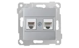 Rita - Розетка телефонная RJ-12+RJ-45 кат.5е, нерж. сталь