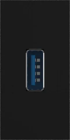 Розетка информационная USB для передачи данных, 1мод., черн. (22.5х45мм), USB3.0, серия (тип)