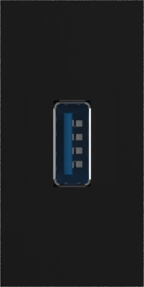 Розетка информационная USB для передачи данных, 1мод., черн. (22.5х45мм), USB3.0, серия (тип)