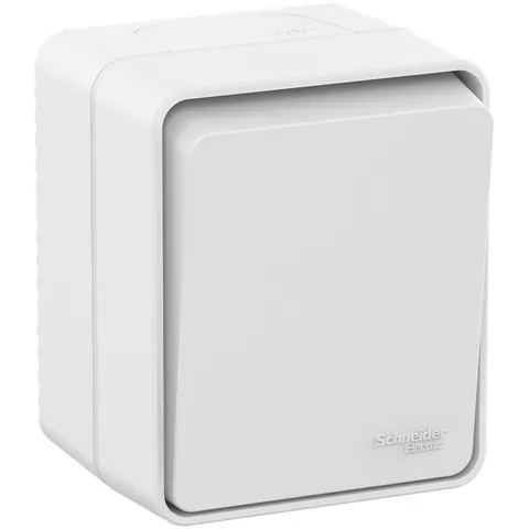Выключатель Systeme Electric AtlasDesign, Profi54 открытой установки 1-клавишный 10 ах, белый, Россия