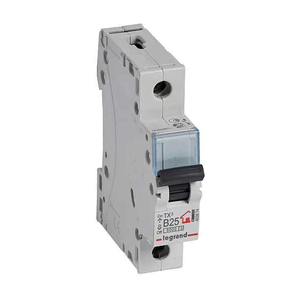 Авт. выключатель TX3, 1P, 25A, хар-ка B, 6kA, 1M